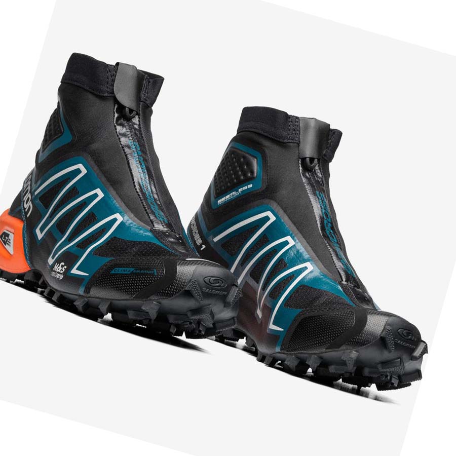 Salomon SNOWCROSS ADVANCED Tornacipő Férfi Fekete Kék Narancssárga | HU 2182WNB